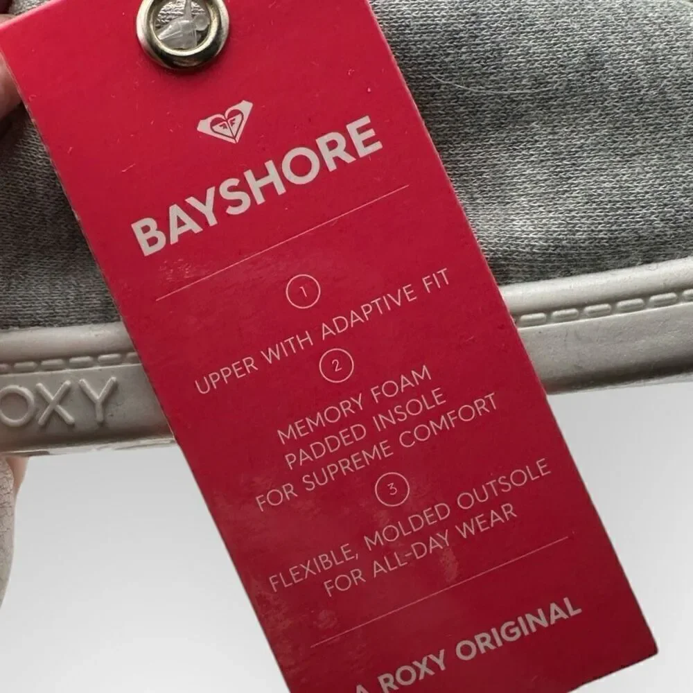 NWT Roxy Kids RG Bayshore III Textile Lace Up Sneaker Shoes Gray Size 12